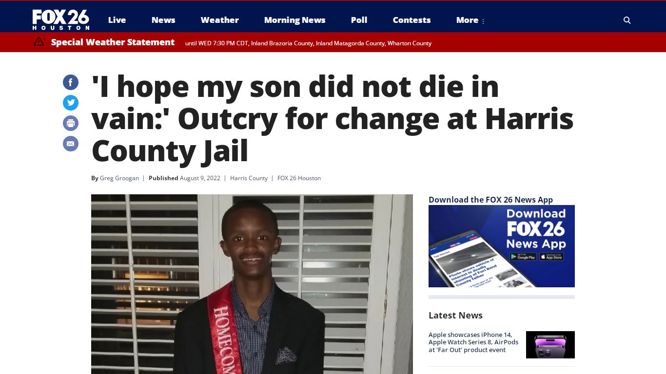 'I hope my son did not die in vain:' Outcry for change at Harris County ...